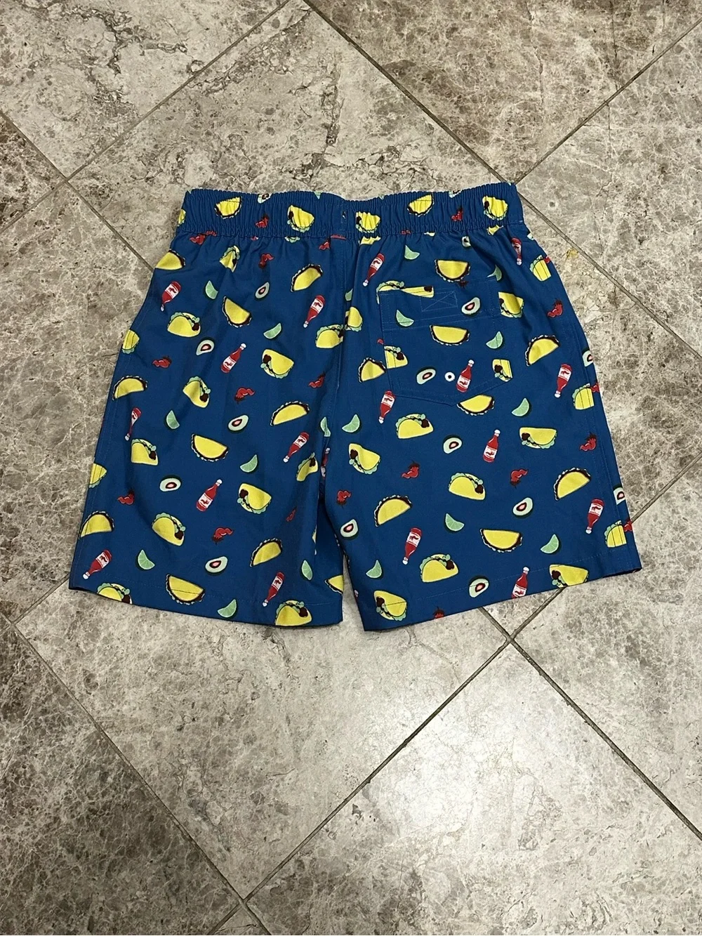Abercrombie Kids Swim Trunks 11/12 Tacos Avocado Hot Sauce Lined